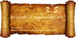 Kristóf Seherezádé névjegykártya